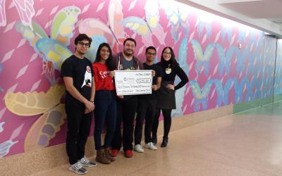 HCII students and faculty present fundraising check to UPMC Children's Hospital