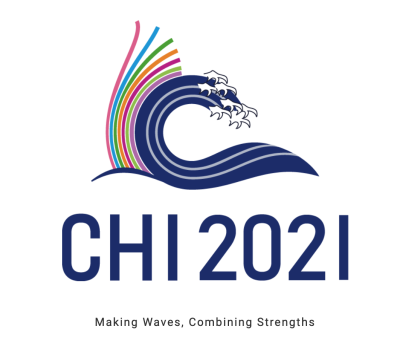 CHI 2021 logo features an ocean wave