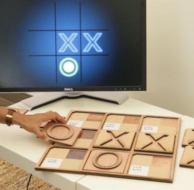 RFID tags quickly make objects like this Tic-Tac-Toe board interactive with digital devices. RFID tags quickly make objects like this Tic-Tac-Toe board interactive with digital devices.