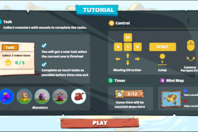 a capture of the computer screen dashboard during the game's tutorial 