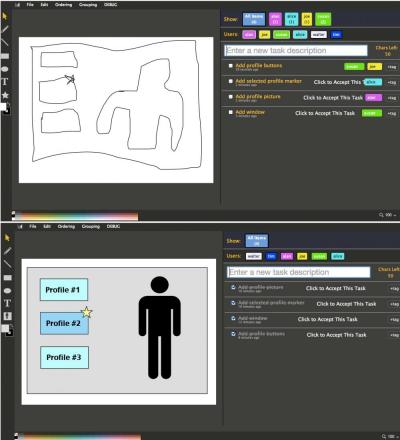 This image shows the prototype before and after crowd workers update it.