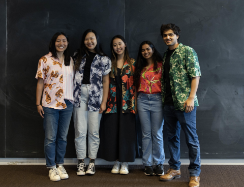 Team Treecko on presentation day wearing Hawaiian shirts