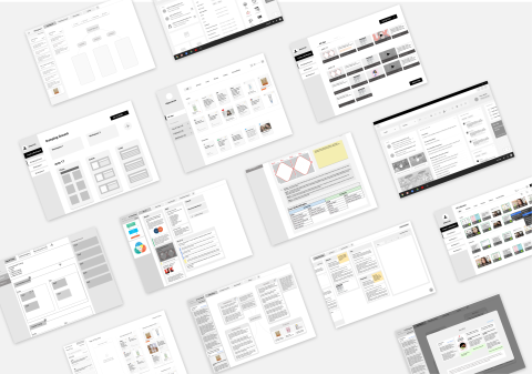 collage of design mockups from team knowledge accelerator