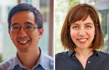 side by side photos of Jason Hong and Laura Dabbish