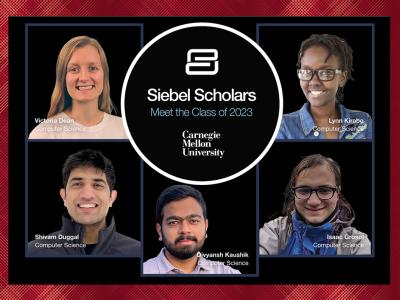 SCS students Victoria Dean, Shivam Duggal, Isaac Grosof, Divyansh Kaushik and Lynn Kirabo have been named 2023 Siebel Scholars.
