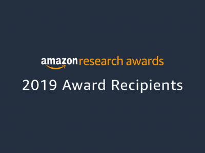 Amazon Research Award logo on navy blue background