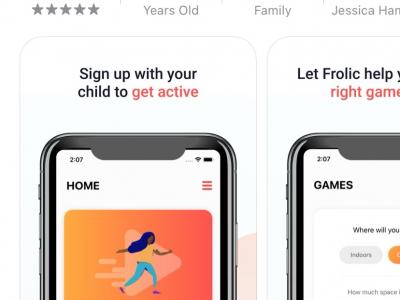 screenshot of the Frolic app in the App Store