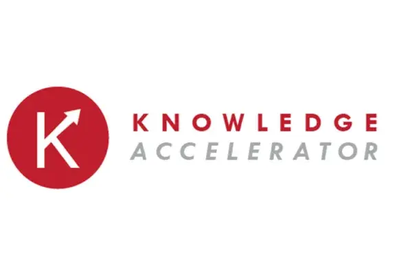 Knowledge Accelerator logo, a K with an arrow pointing upward