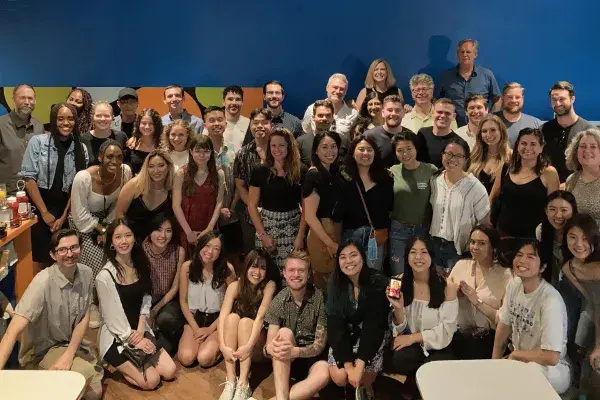 50+ people in a large group photo - the MHCI class of 2021, plus a few faculty and staff