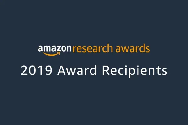 Amazon Research Award logo on navy blue background