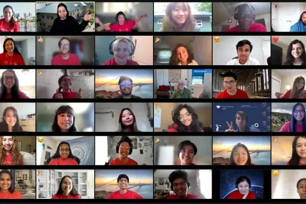 virtual group photo of the summer '21 students on zoom