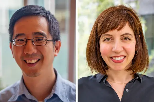 side by side photos of Jason Hong and Laura Dabbish