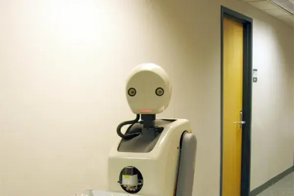 A photo of the Snackbot robot.